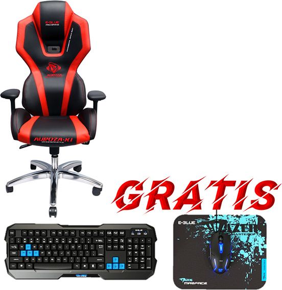 Krēsls E-Blue Auroza X1 LED Black-Red
