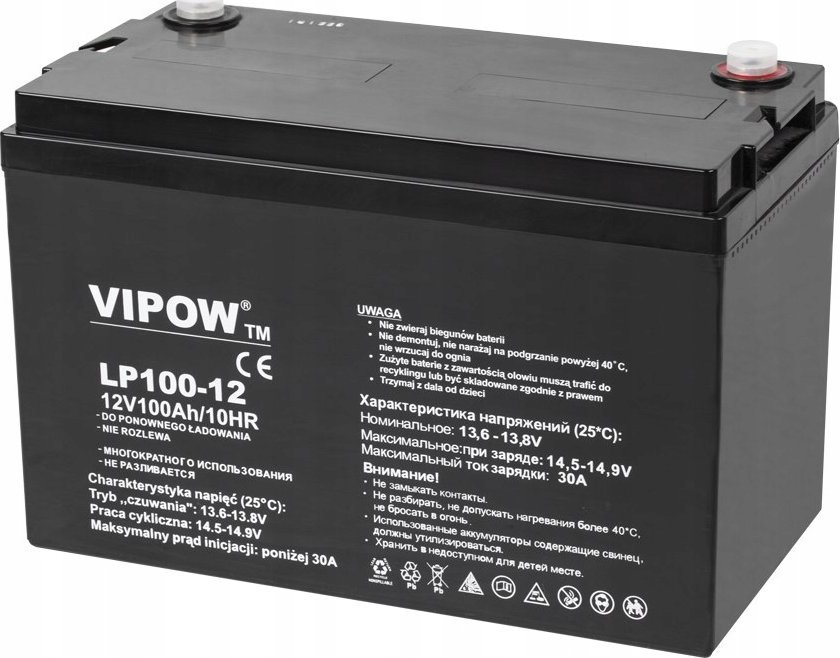 Vipow želeja akumulators VIPOW 12V 100Ah