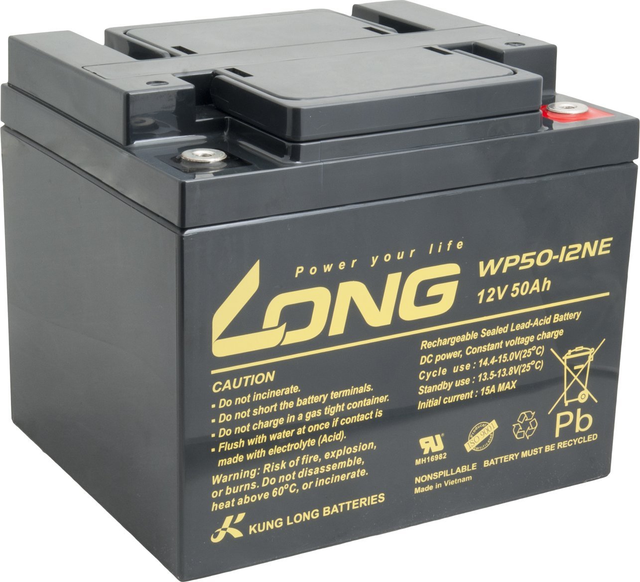 Long Long 12V 50Ah svina akumulators