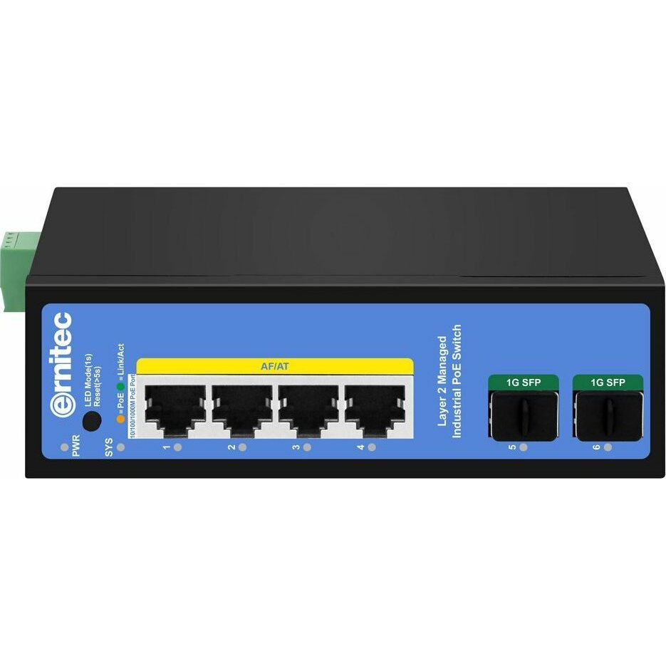 Ernitec 4-portu 1000Mbps rūpnieciskais slēdzis |
