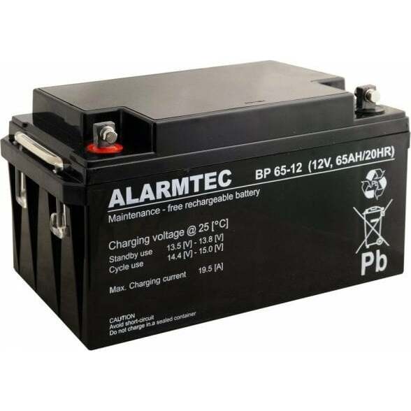 Akumulators Alarmtec 12V 65Ah AGM Alarmtec