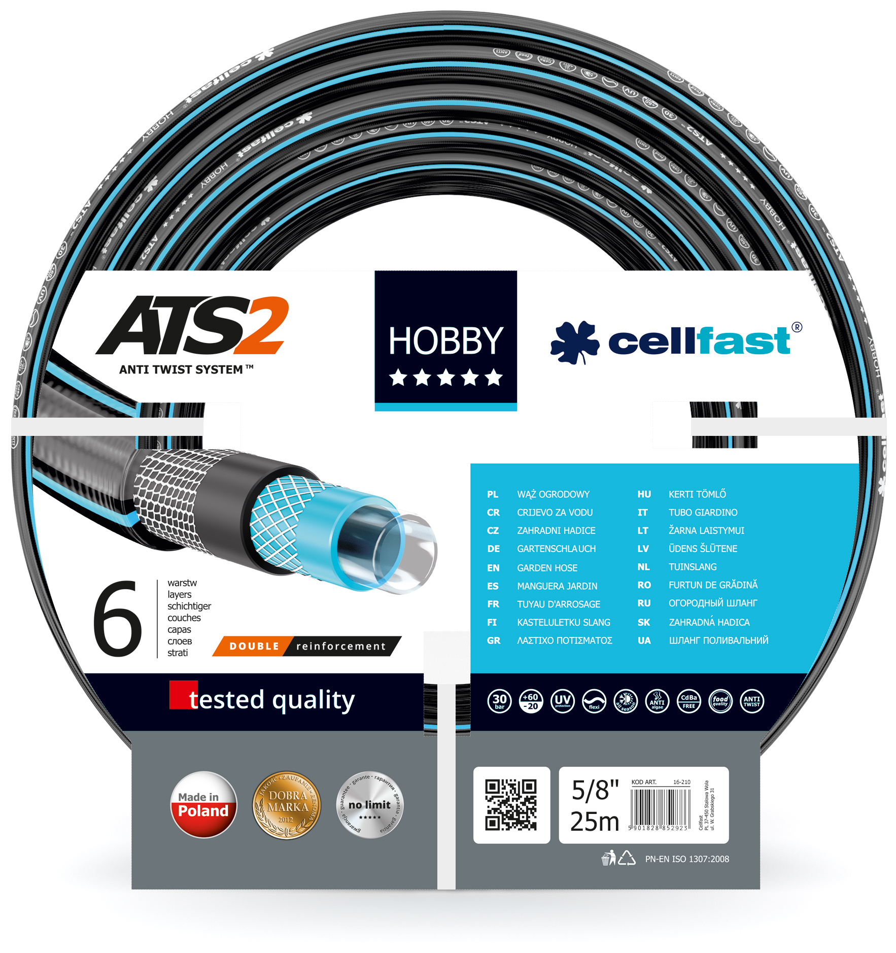 Cellfast Dārza šļūtene Hobby 5/8" 50m
