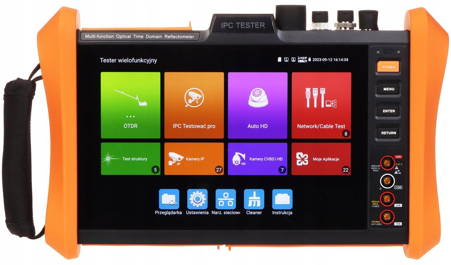 Optiskais reflektometrs (OTDR) ar CCTV testeri