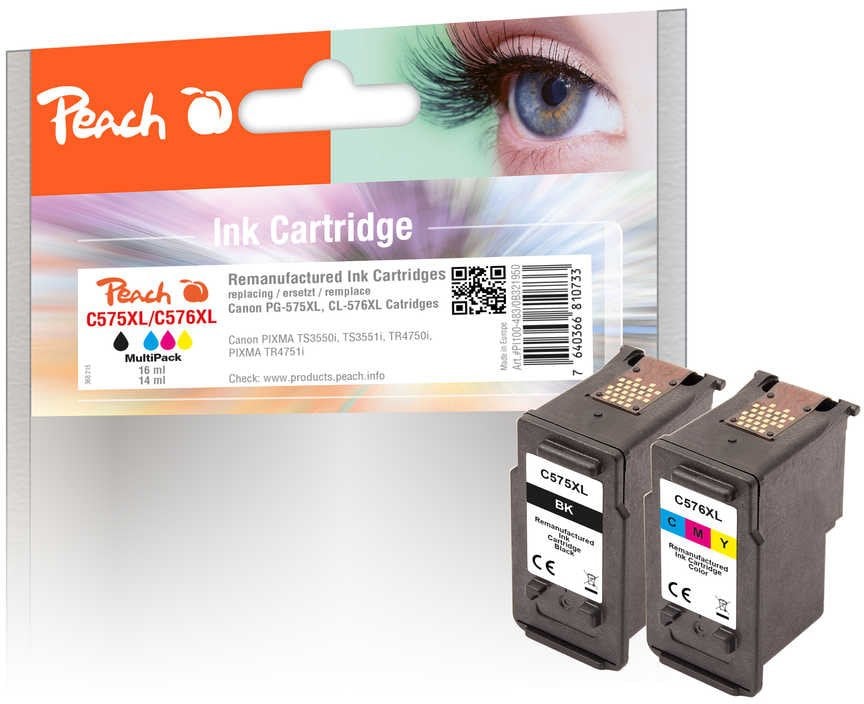 Peach kasetne Canon PG-575XL/CL-576XL MultiPack melna