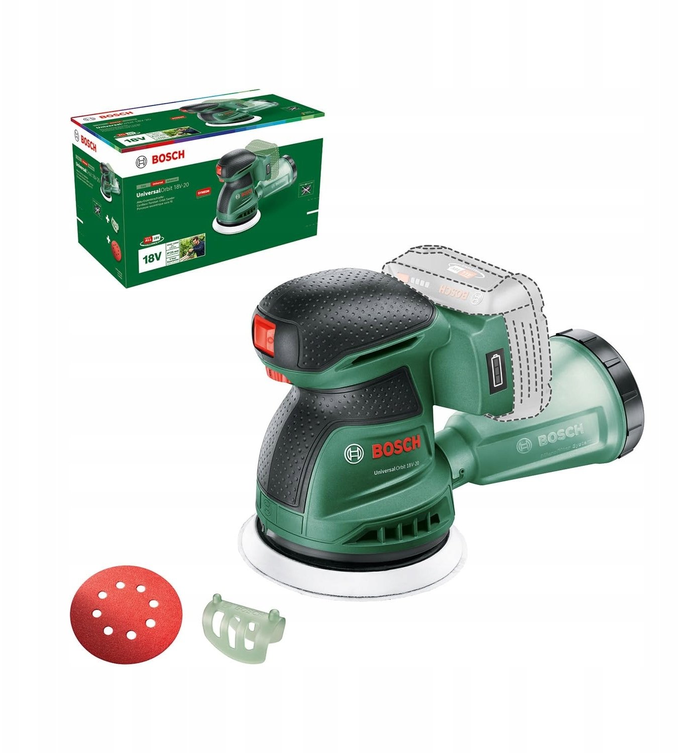 Bosch Powertools Akku-Exzenterschleifer UniversalOrbit 18V-20 solo