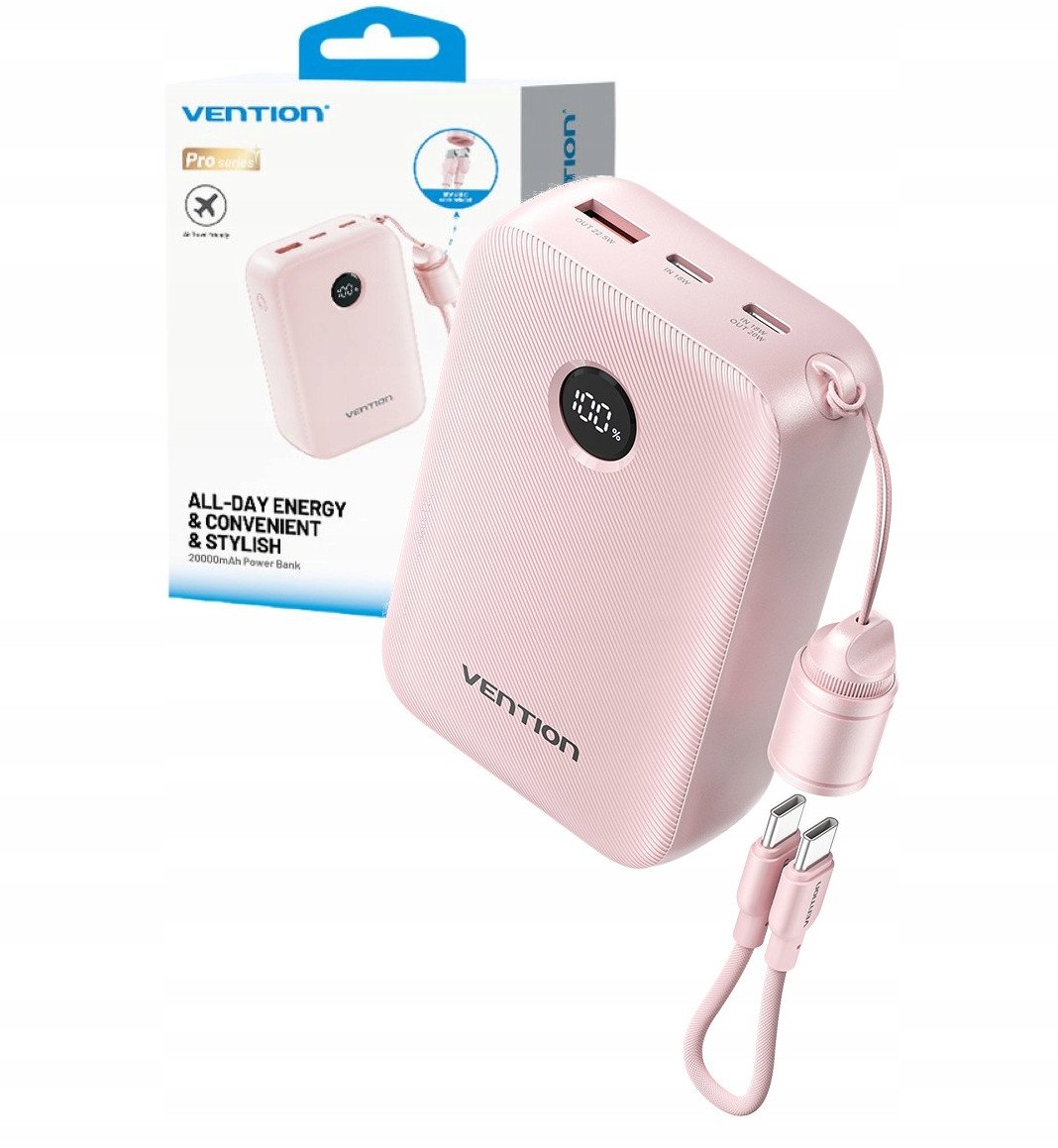 Powerbank Vention 20000mAh 2xUSB-C 1xUSB-A 22