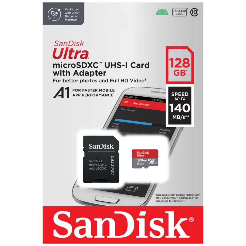 SanDisk Ultra microSDXC atmiņas karte 128GB