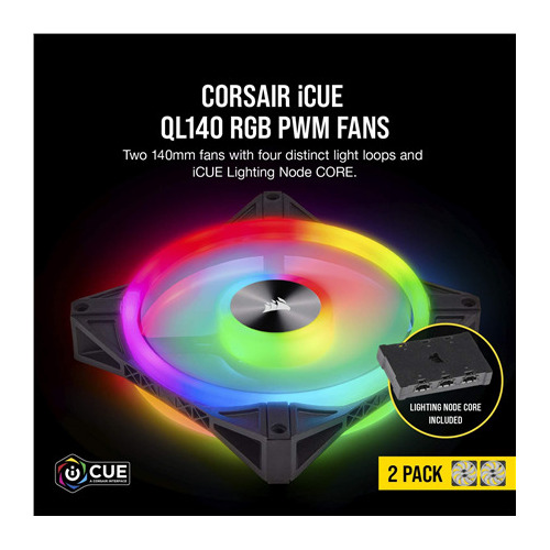 Corsair QL140 RGB 140mm PWM dubultais