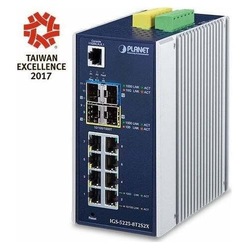 Switch Planet IP30 rūpnieciskais L2+/L4 8-portu
