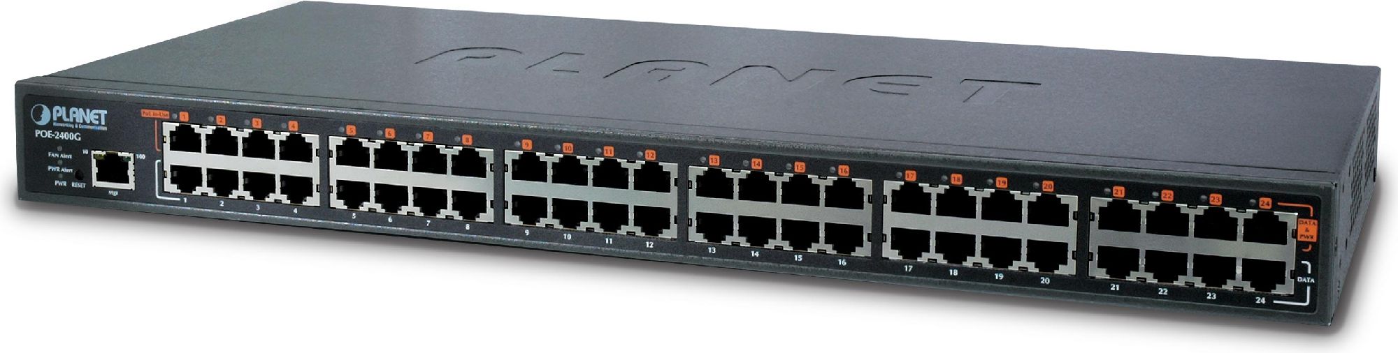 Optiskā šķiedras pārveidotāja Planet POE-2400G |