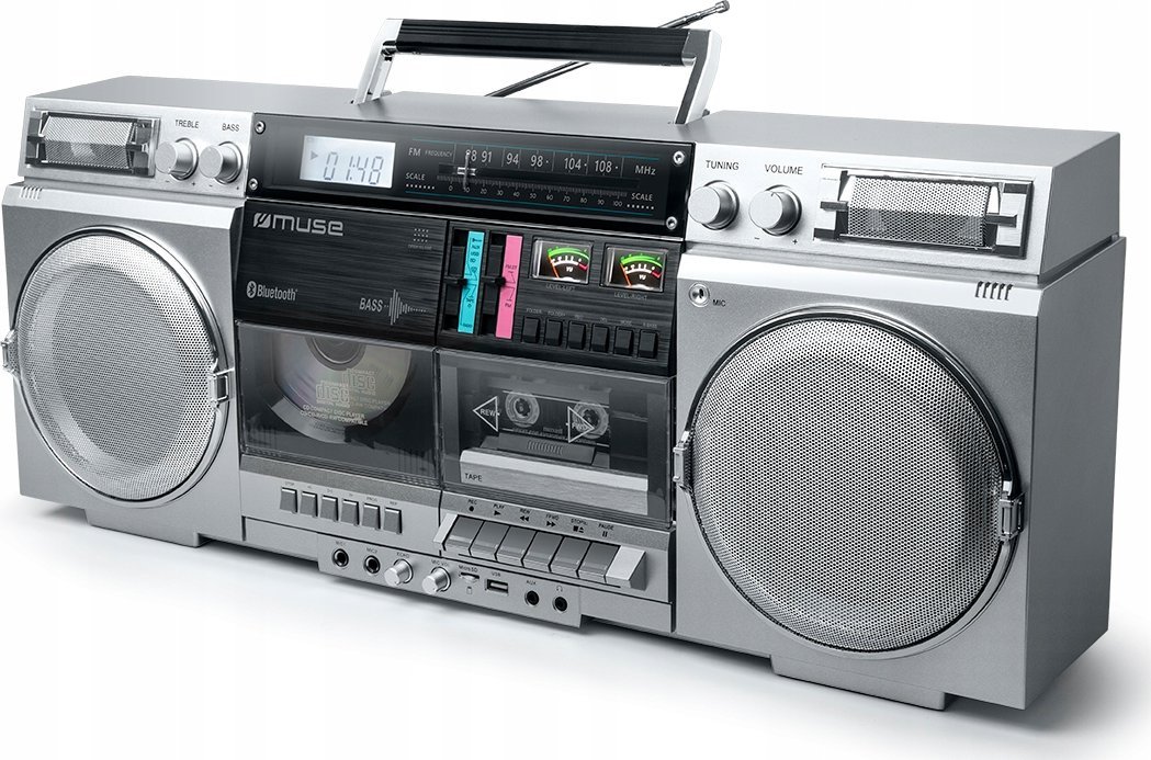 Radioatskaņotājs Muse M-380 GBS GHETTO Silver