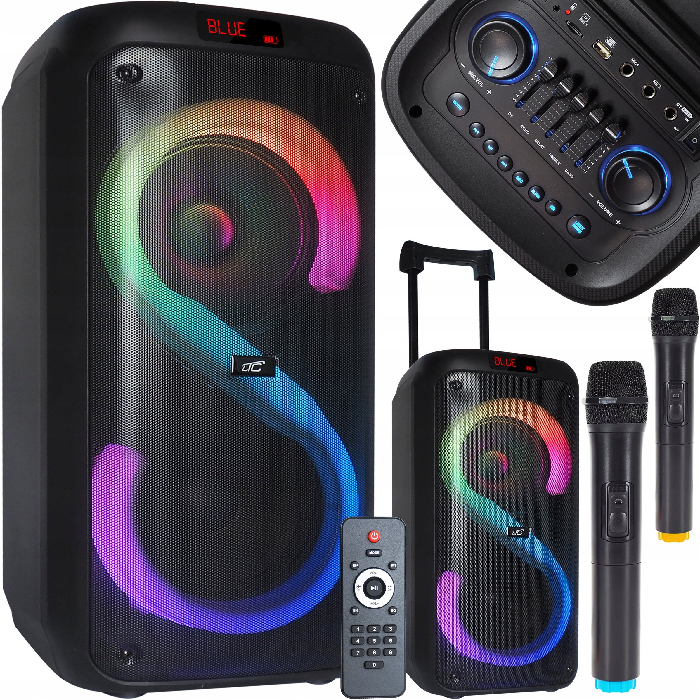 Skaļrunis LTC Bluetooth skaļrunis RGB 2x8``