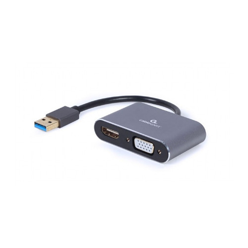 Gembird Adapteris no USB uz HDMI+VGA