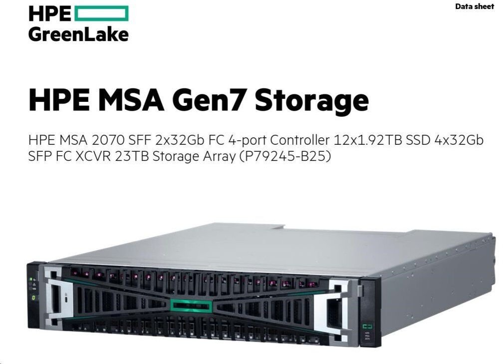 HPE MSA 2070 SFF 2x32Gb FC