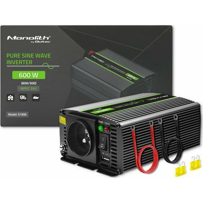 Sprieguma pārveidotājs Qoltec Monolith | 300W