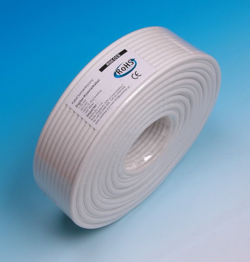Antenas kabelis Lider, 100, White (RG6U(KAB0004))