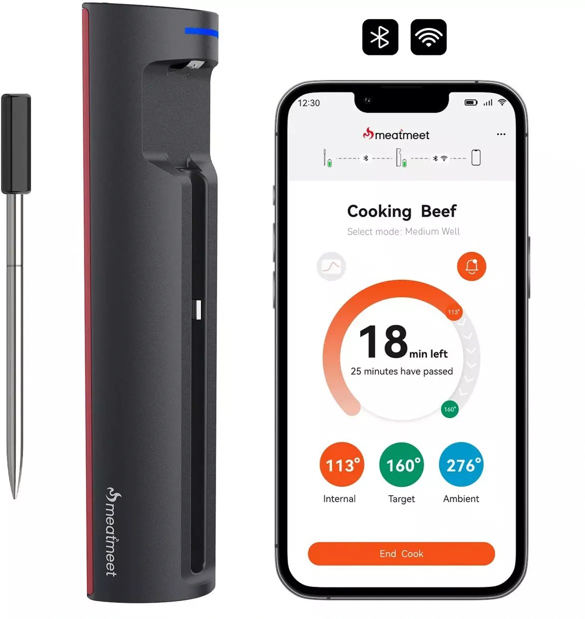 Wozinsky Termometr virtuves Meatmeet Pro viedais