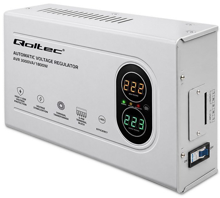 Automātiskais sprieguma stabilizators Qoltec AVR 3000VA