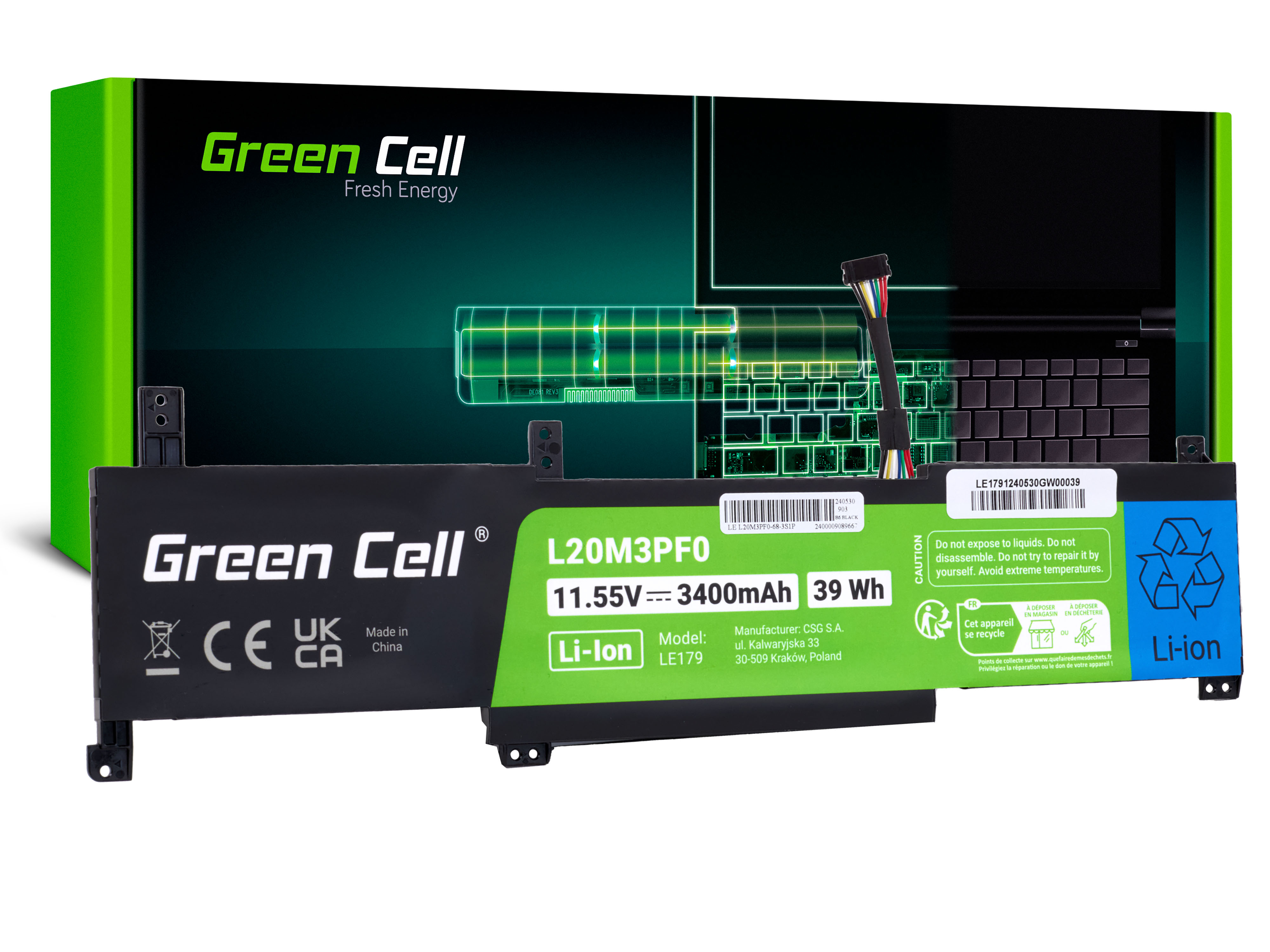 Akumulators Green Cell L20M3PF0 Lenovo Ideapad