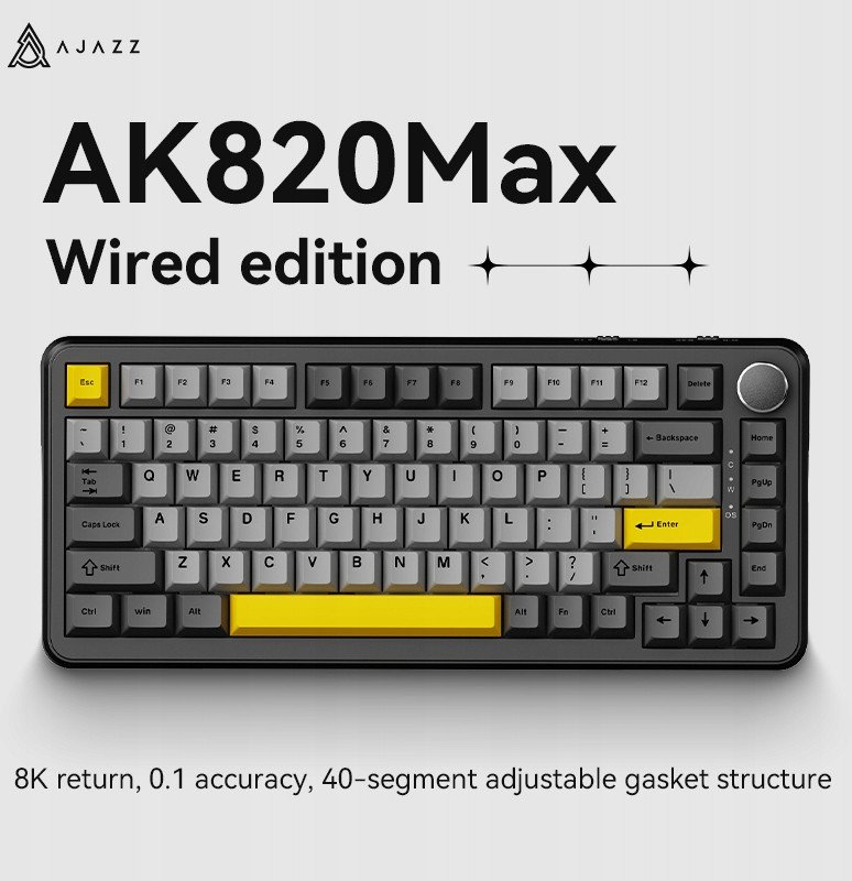 Ajazz Spēļu mehāniskā tastatūra AK820 MAX