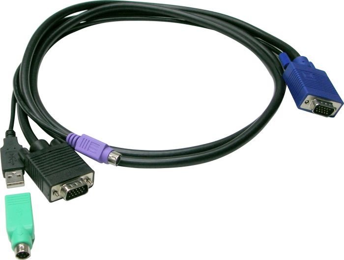 LevelOne KVM kabelis VGA->VGA, USB-A, PS/2