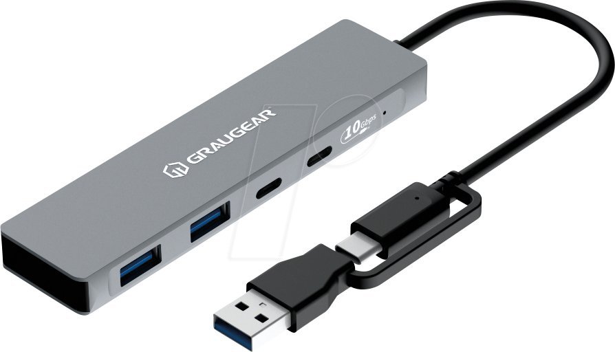 GRAUGEAR 4-portu USB sadalītājs 2x USB-C