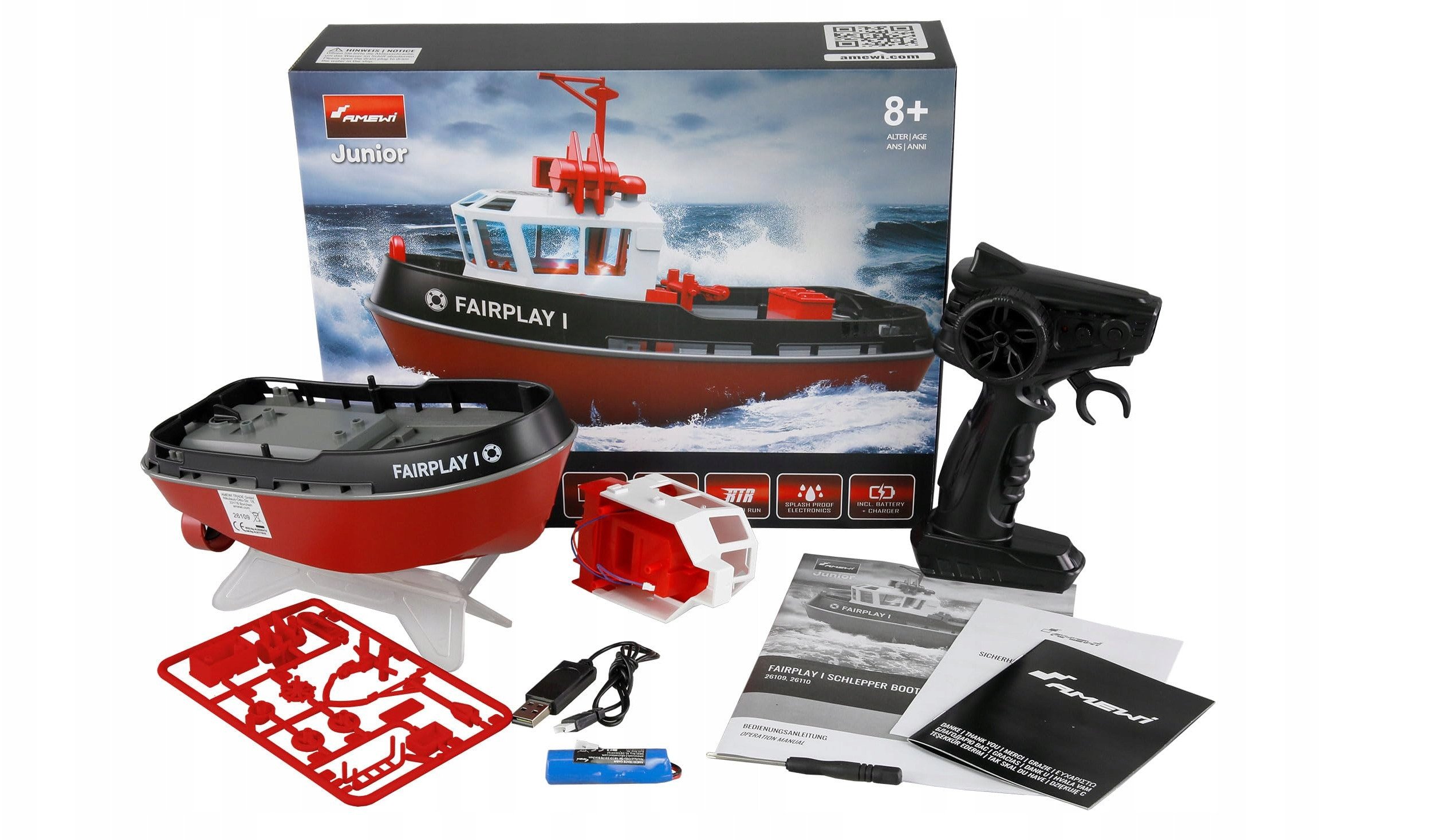Amewi RC vilcējlaiva Fairplay I 1:72
