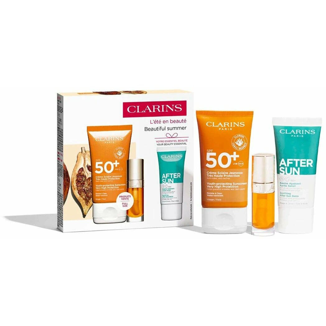 Komplekts Clarins: Clarins, mitrinošs sejas saules