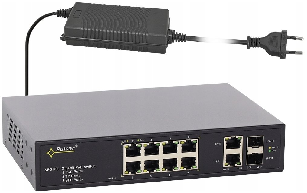 Slēdzis Pulsar SFG108-90W PoE 12 portu