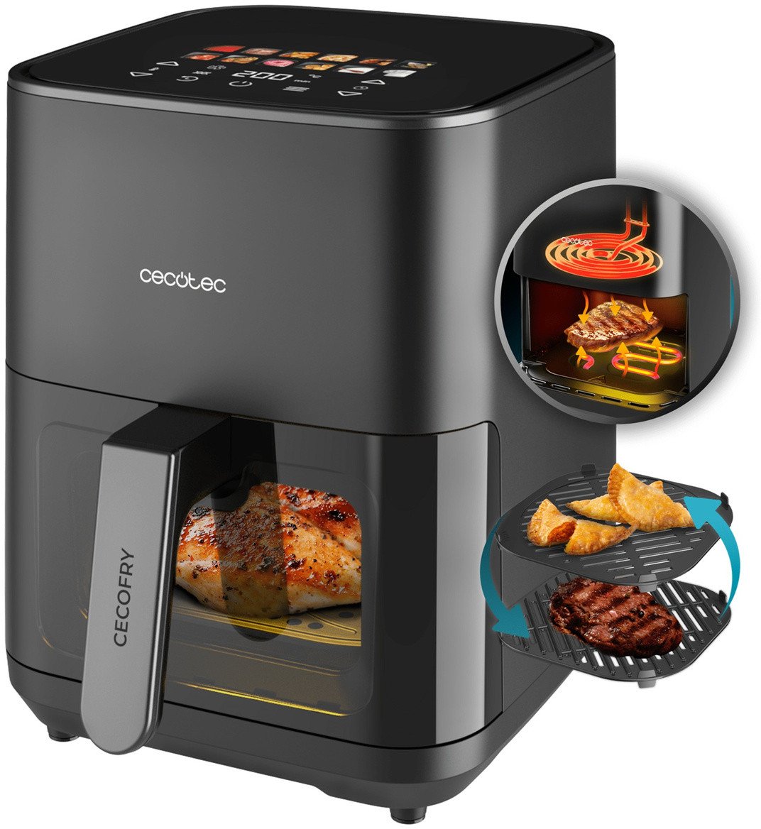 Eļļas cepšanas katls Cecotec Bezolejowa Cecofry&Grill
