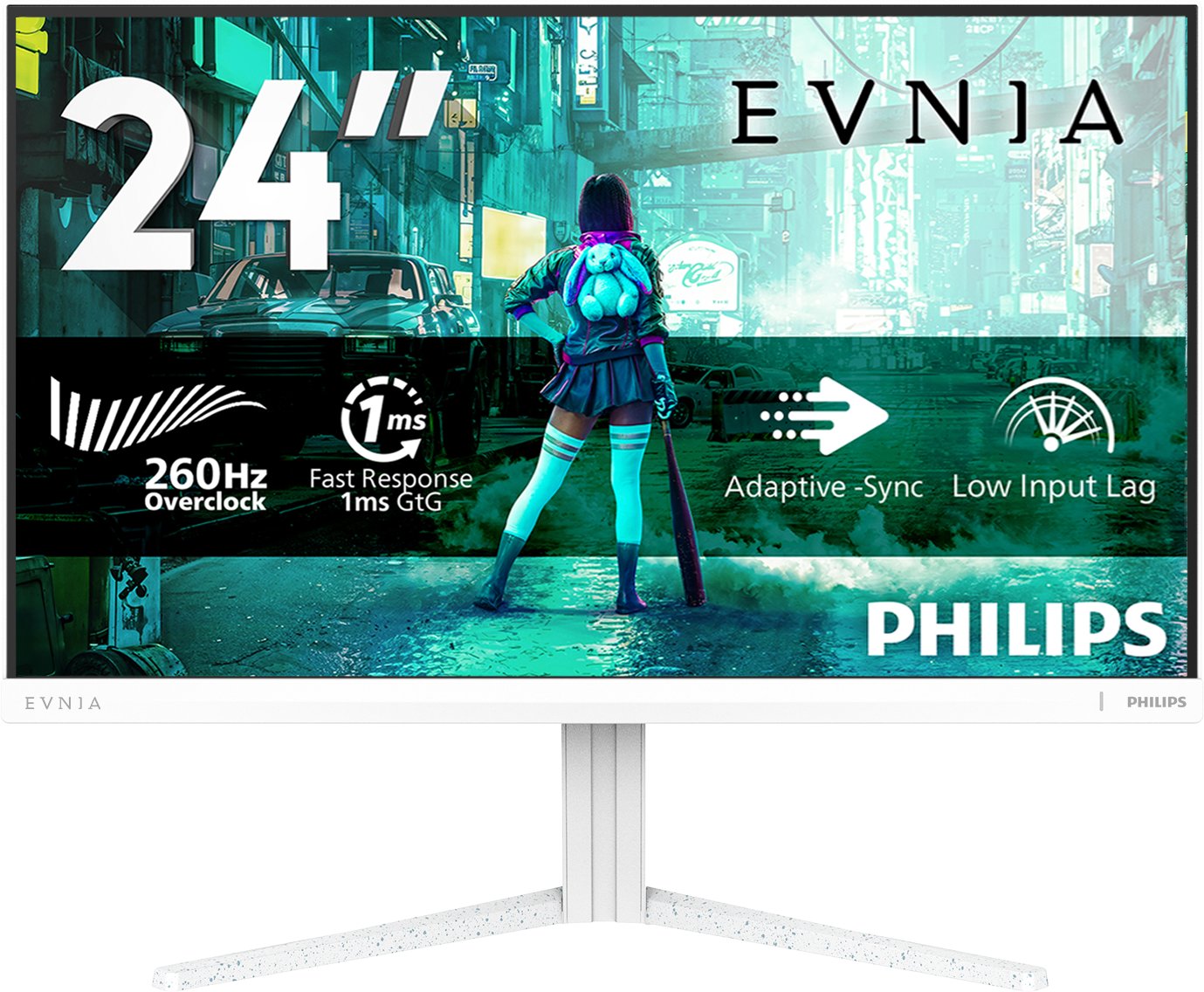 Philips Evnia/24M2N3201PL/23,8"/IPS/FHD/260Hz/0,3ms/White/ 3R