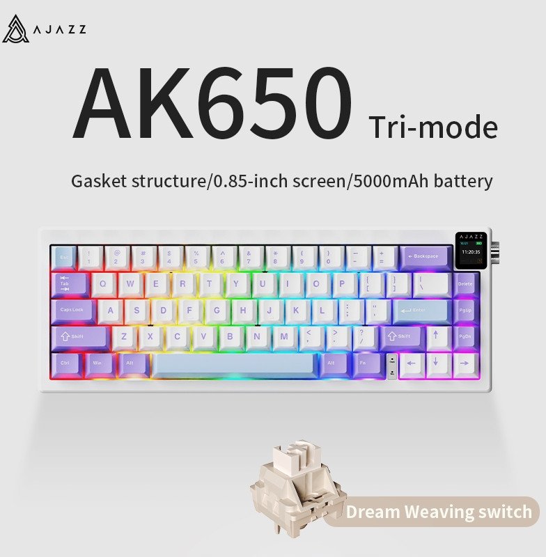 Ajazz Spēļu mehāniskā tastatūra AK650 Dream