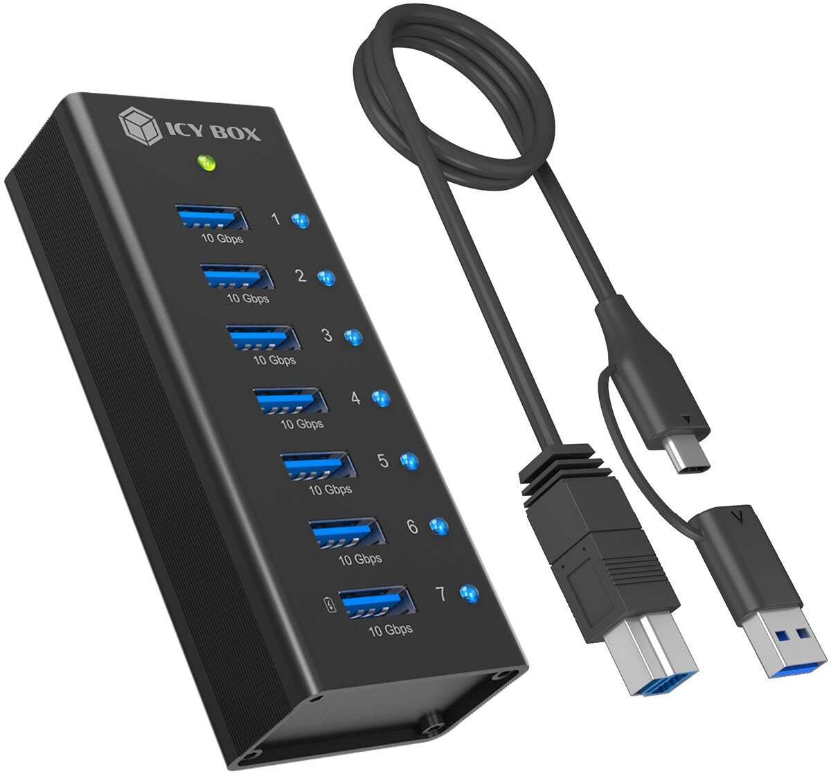 USB centrmezgls Icy Box 7 porti