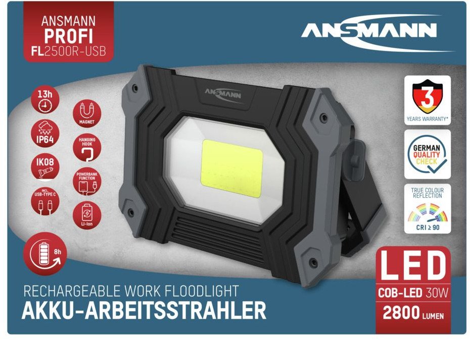 Darba lampa Ansmann FL2500R, 2400 lūmeni