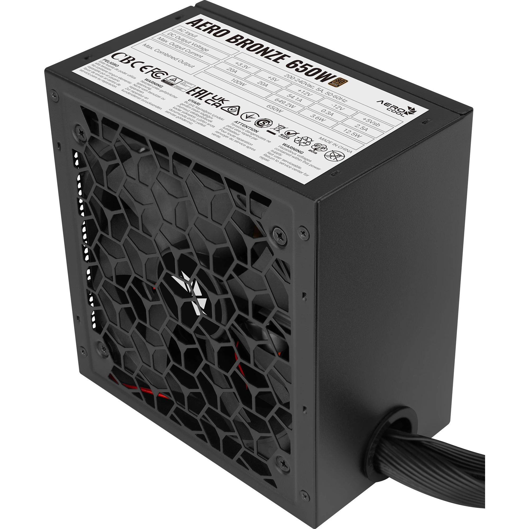 Barošanas bloks AEROCOOL AERO BRONZE 650W