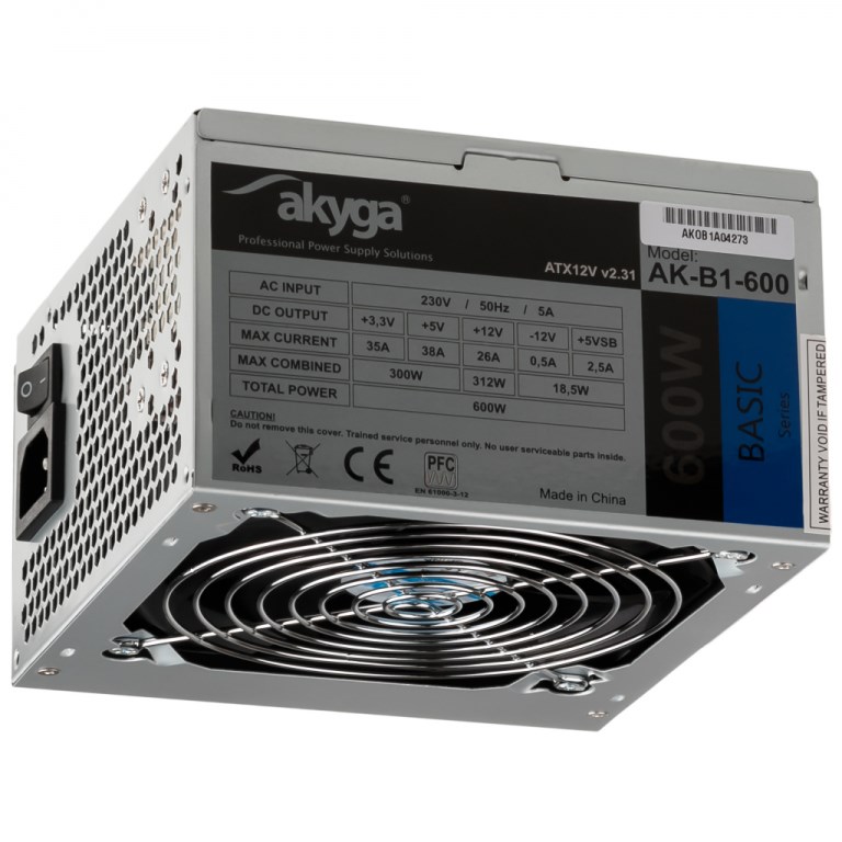Akyga Basic AK-B1-600 ATX barošanas bloks
