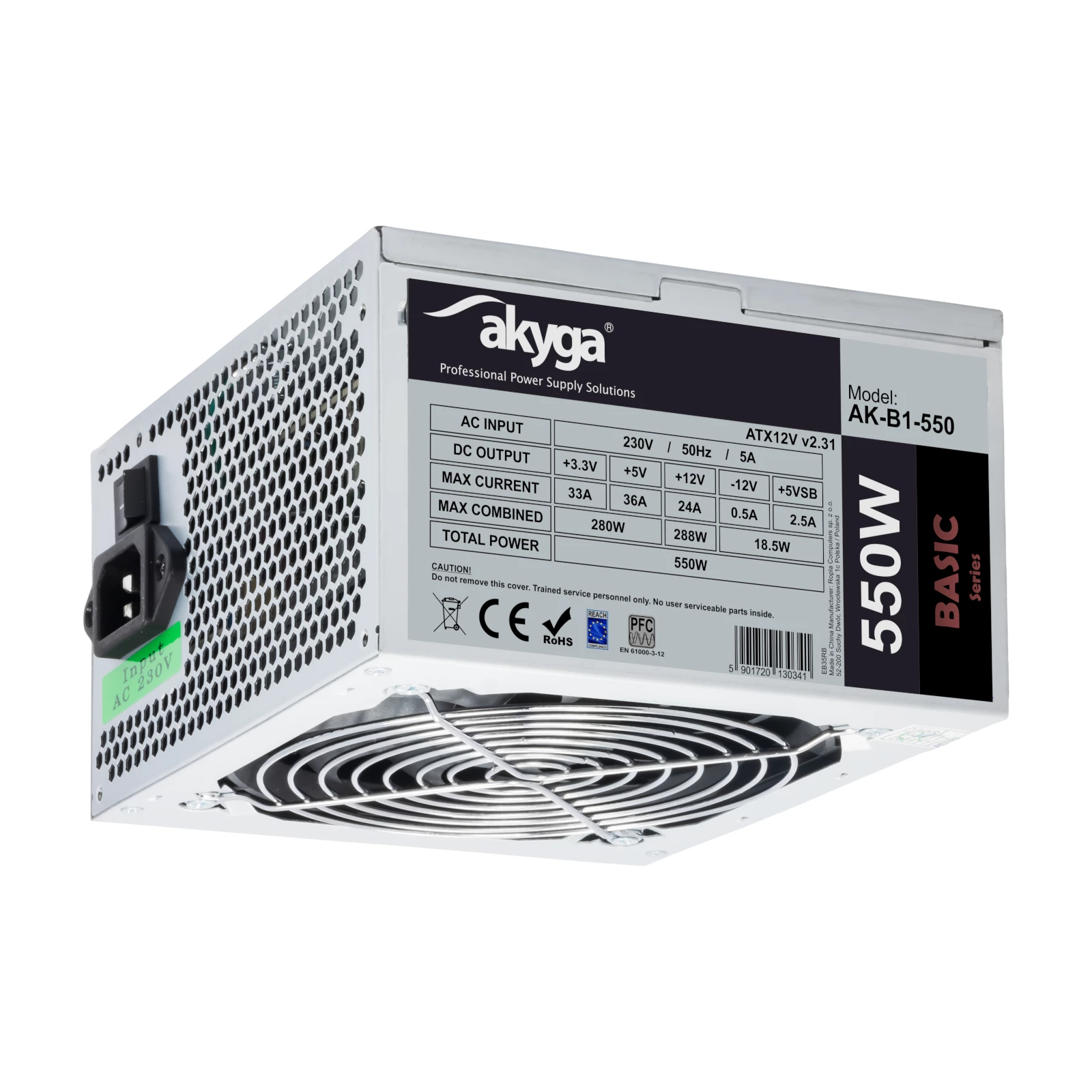 Barošanas bloks Akyga AK-B1-550 550 W