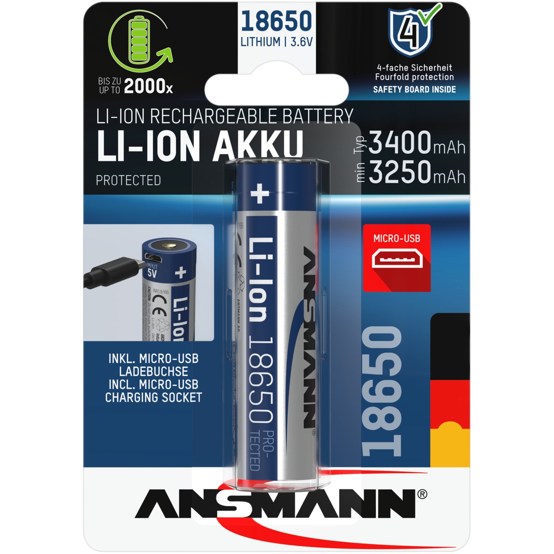 Ansmann Li-Ion akumulators 3.400 mAh