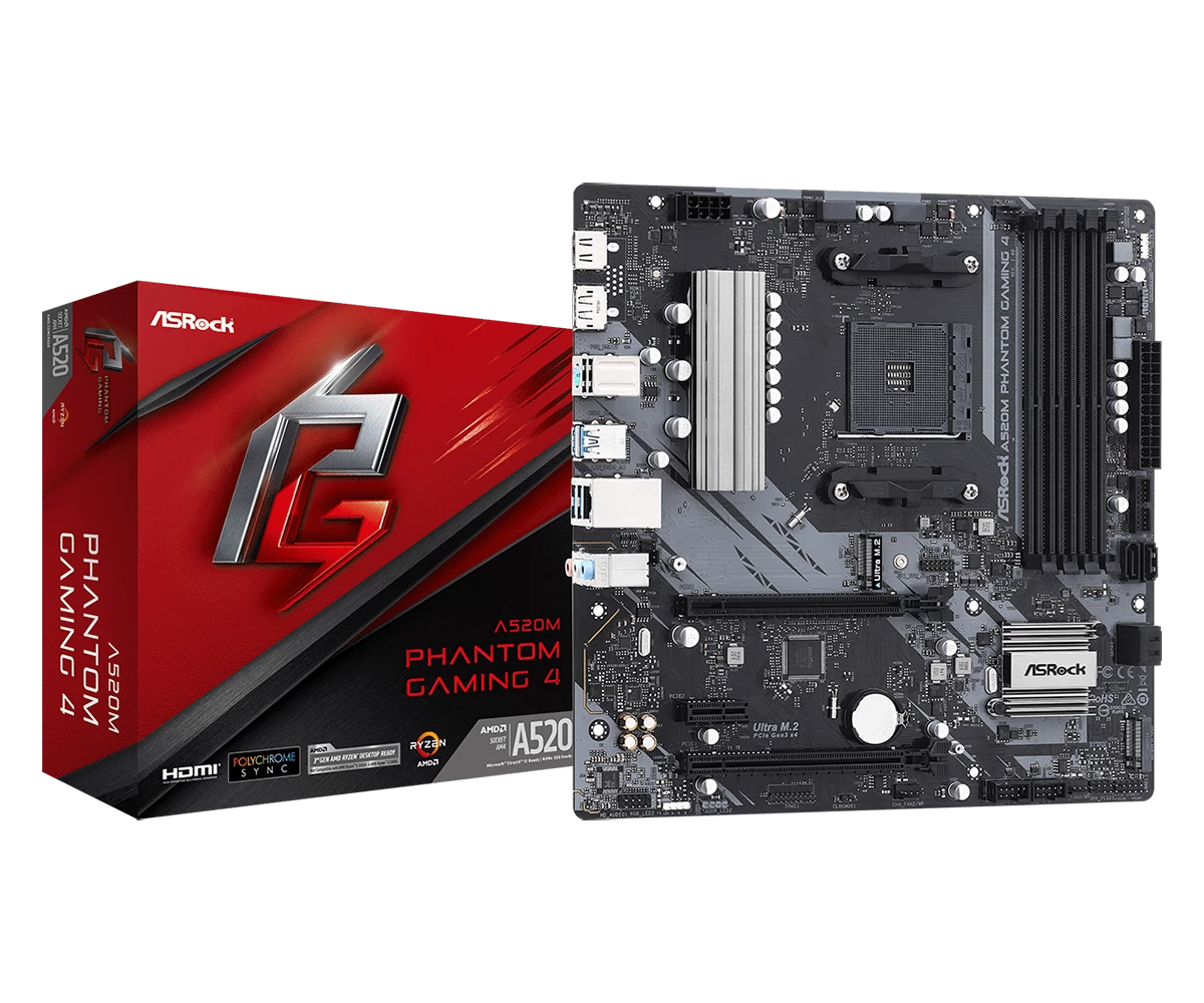 ASRock A520M Phantom Gaming 4 pamatplate