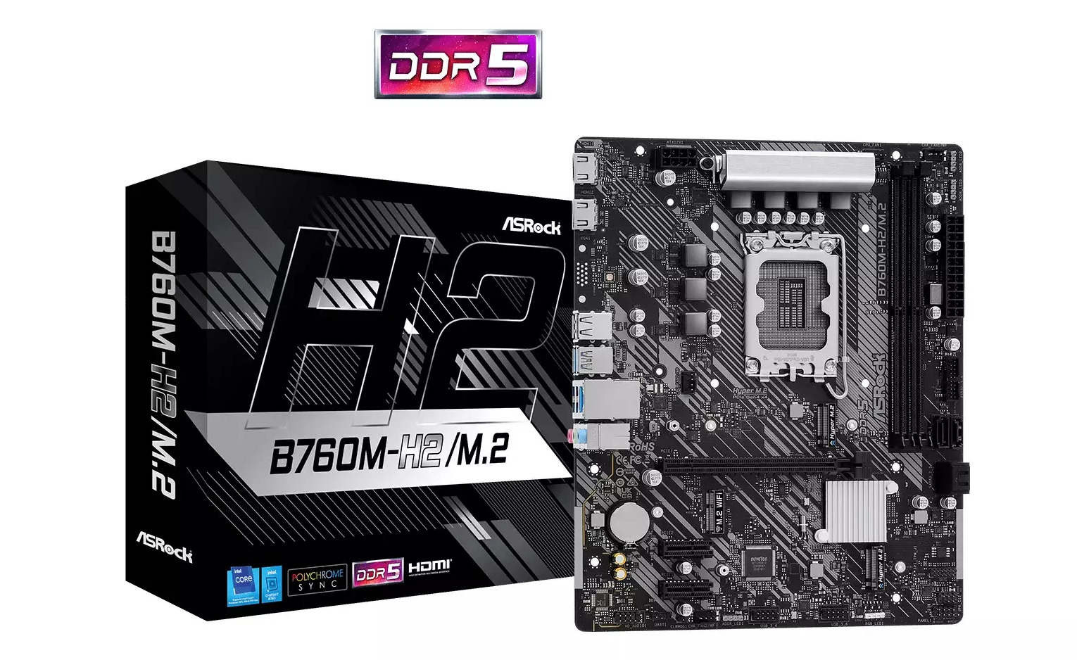 Asrock B760M-H2 M.2 Mātesplate Micro-ATX