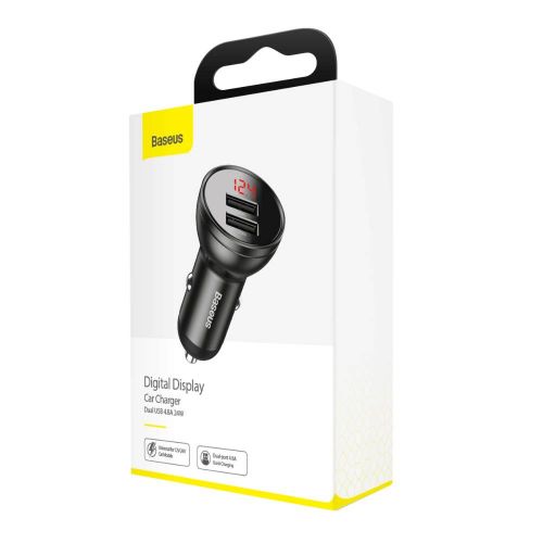 Baseus Digital Display Auto Lādētājs USB-A