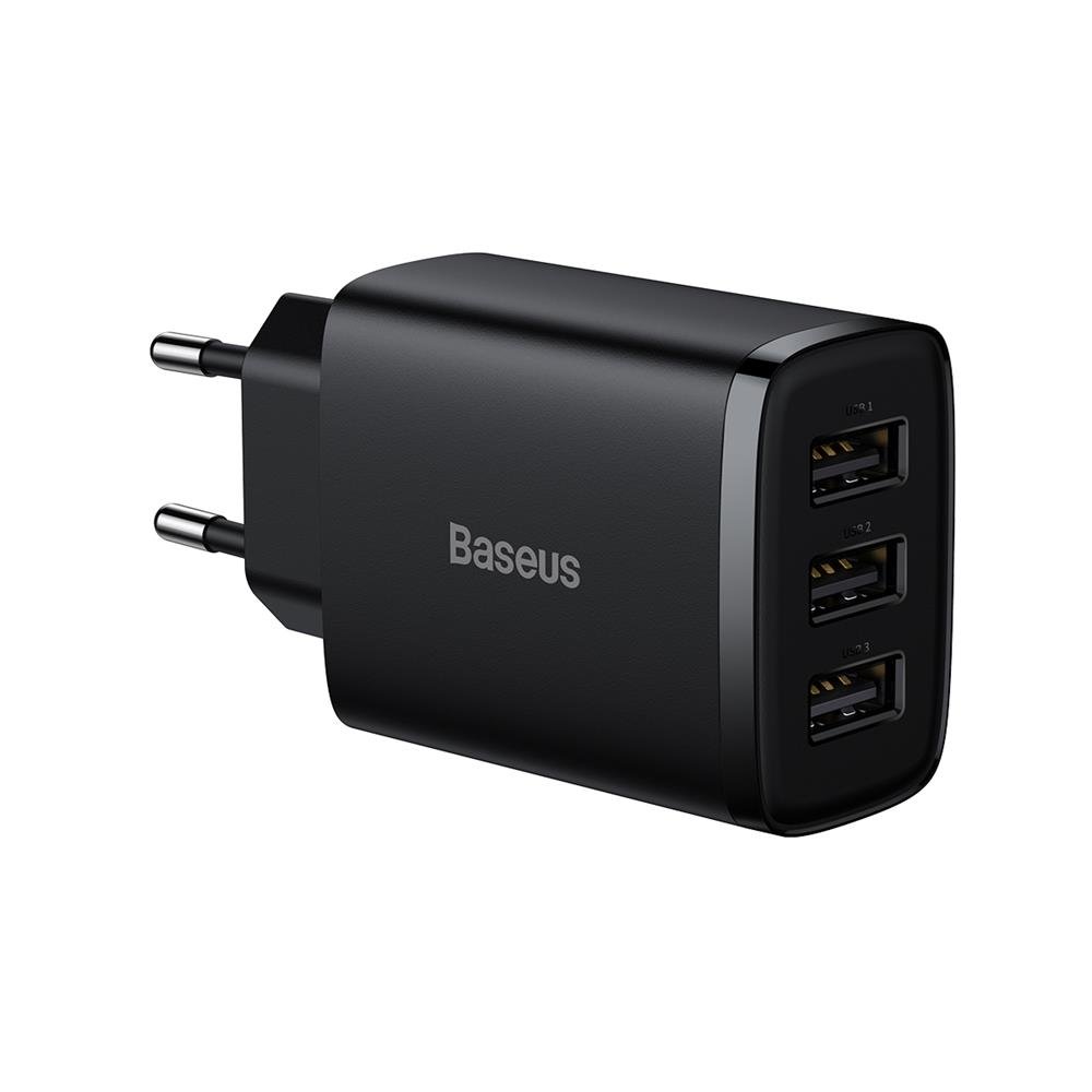 Baseus Kompaktais Lādētājs 3 x USB