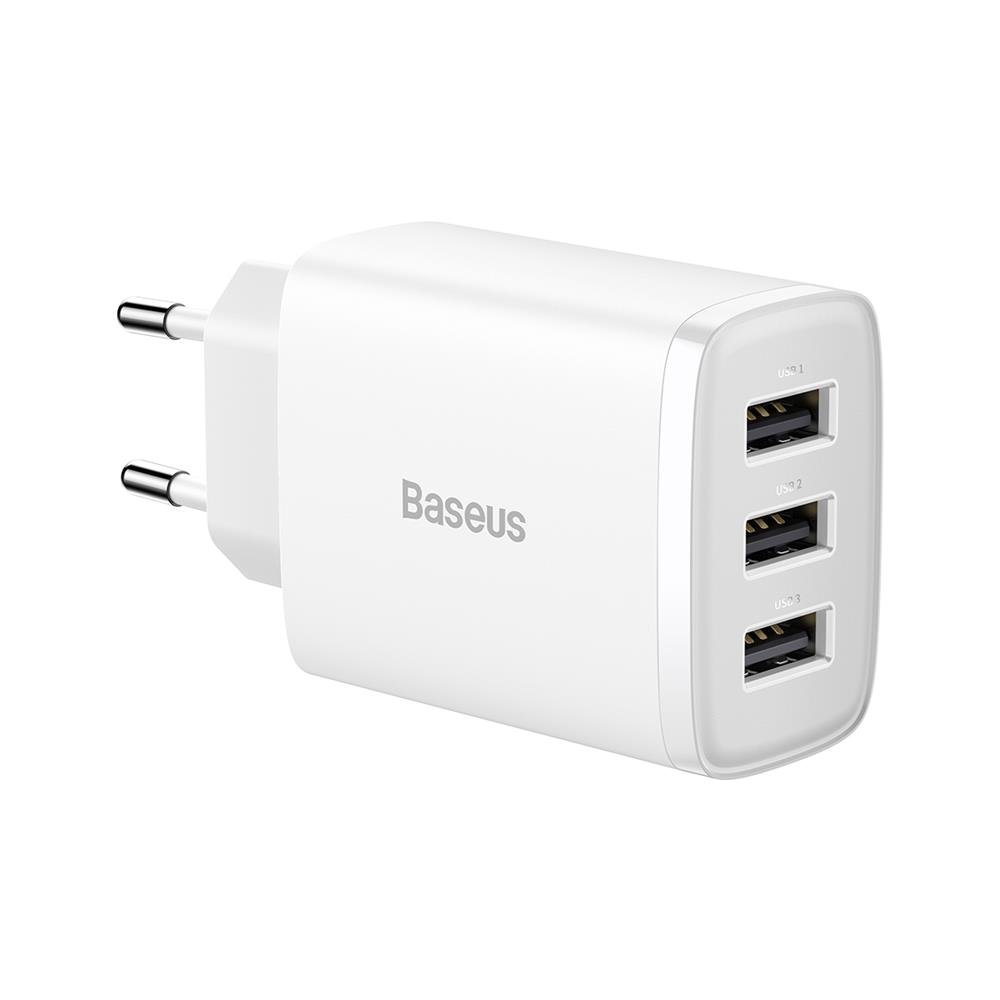 Baseus Kompaktais Lādētājs 3 x USB