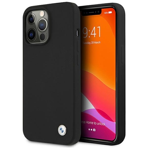 BMW BMHCP13LSILBK Back Case Aizmugurējais Ādas