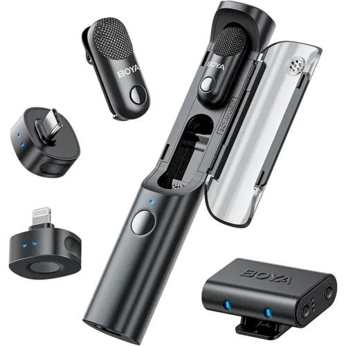 Bezvadu mikrofons Boya Magic-02 ar USB-C/Lightning/3