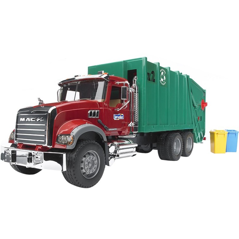 BRUDER MACK Granite Müll-LKW (grün/rot) |