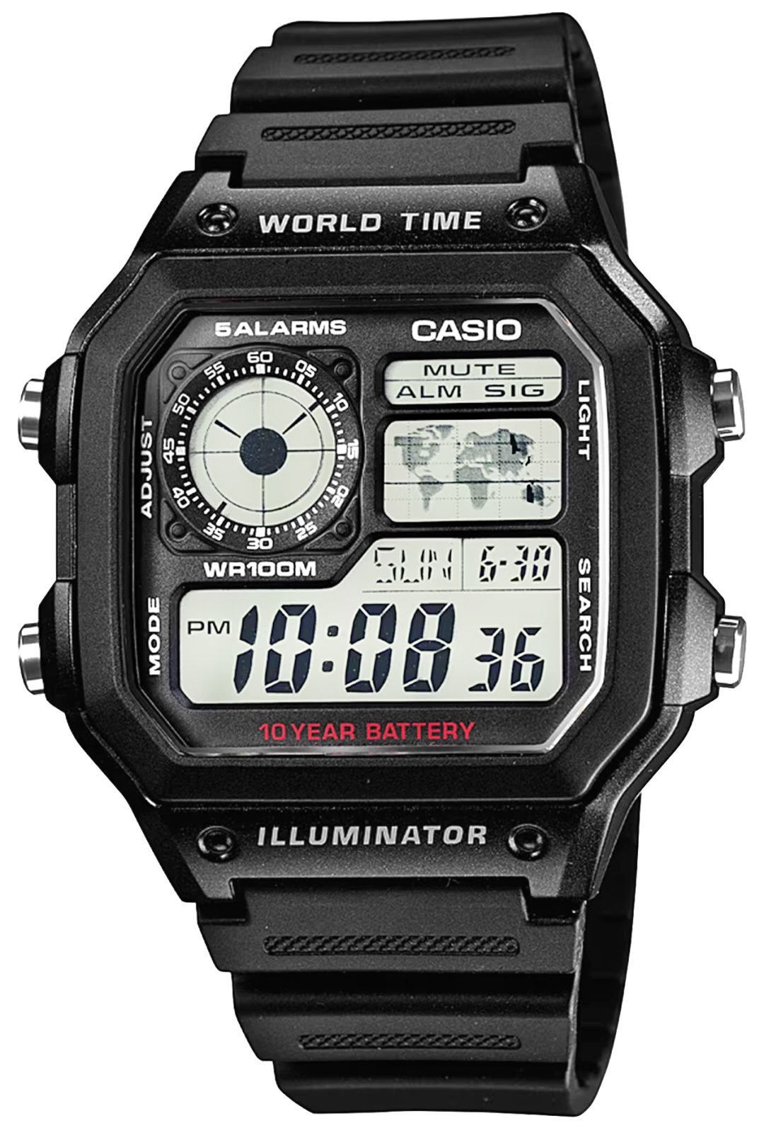 CASIO AE-1200 vīriešu rokas pulkstenis, black
