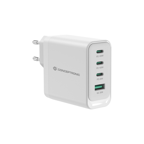 CONCEPTRONIC 4 portu GaN lādētājs 3xUSB-C/1xA100WPD3
