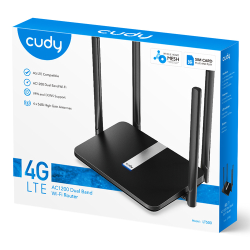 CUDY Maršrutētājs LT500 Mesh AC1200 4G