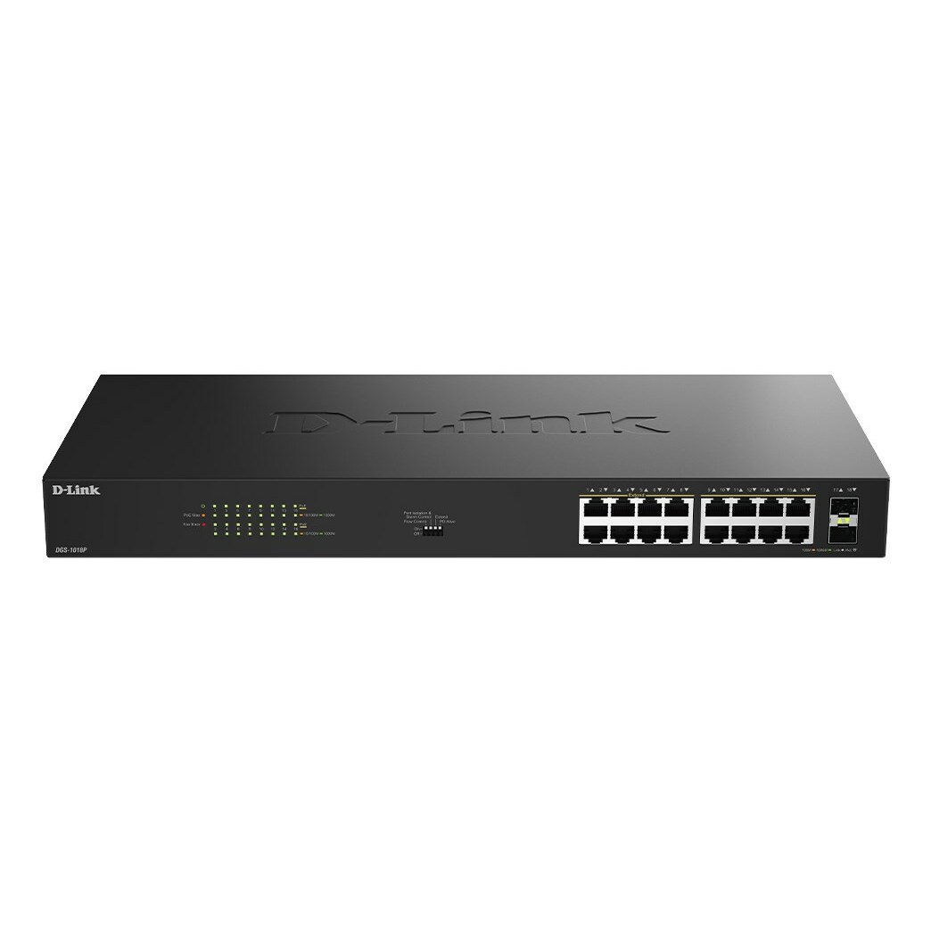 Slēdzis D-Link 16 porti GE PoE